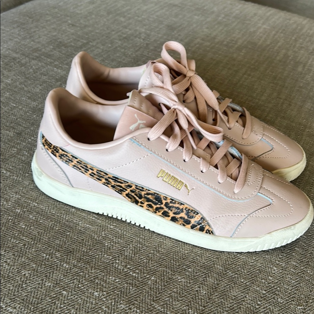 Puma Blush Sneakers with Leopard Detail